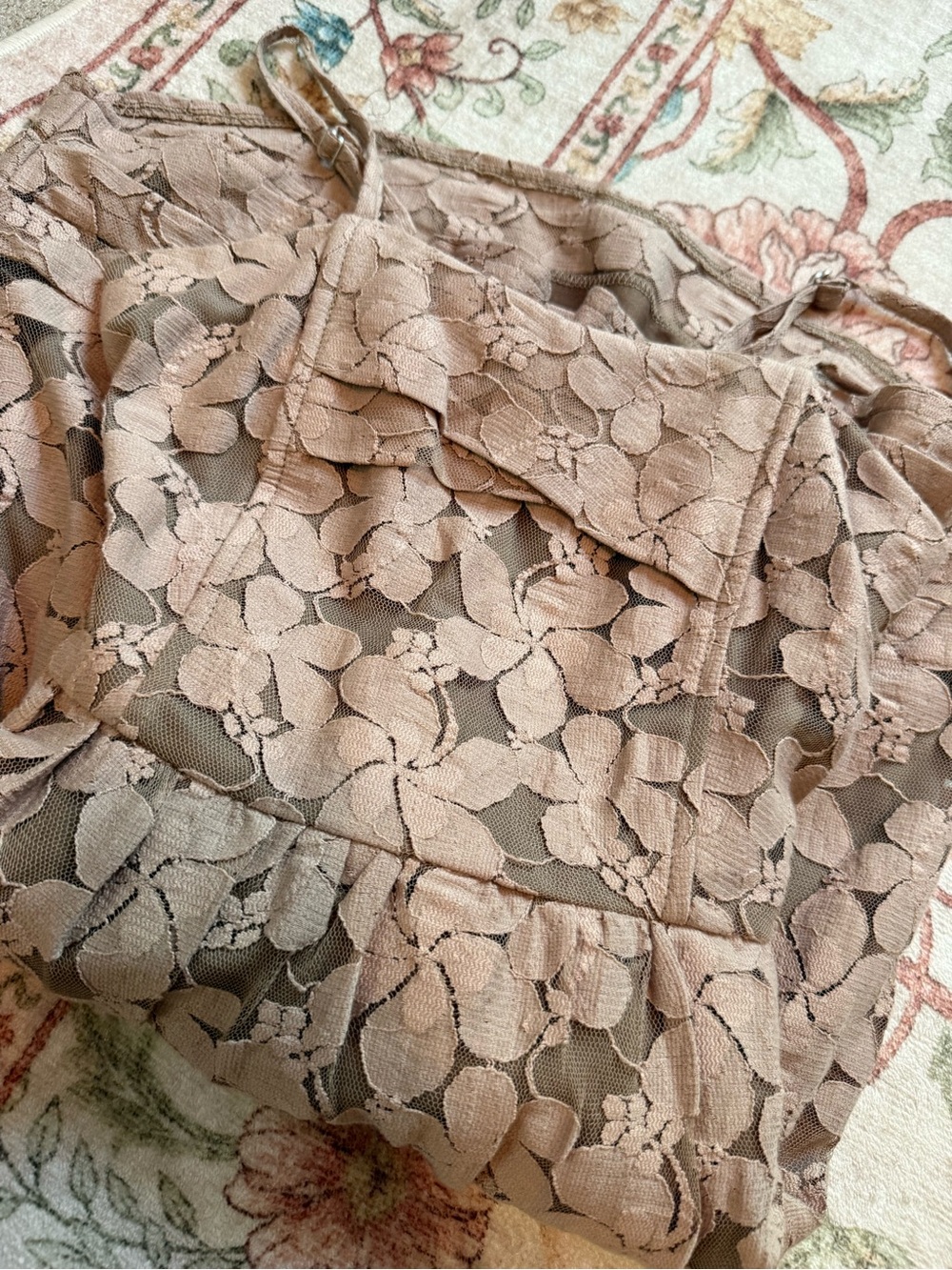 Young Essence Floral Lace Mini Dress in Dusty Rose - Picture 2 of 6